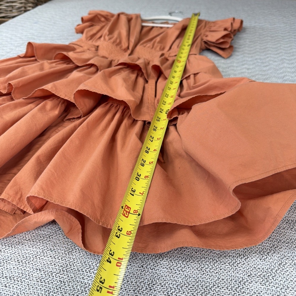 Ulla Johnson Tiered Ruffle Button Down Sena Mini Dress Sz 4 In Clay Terracota - Picture 10 of 14